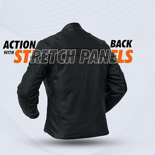Men Real Leather Jacket Brando Motorcycle Perfecto Black Marlon Biker Jacket