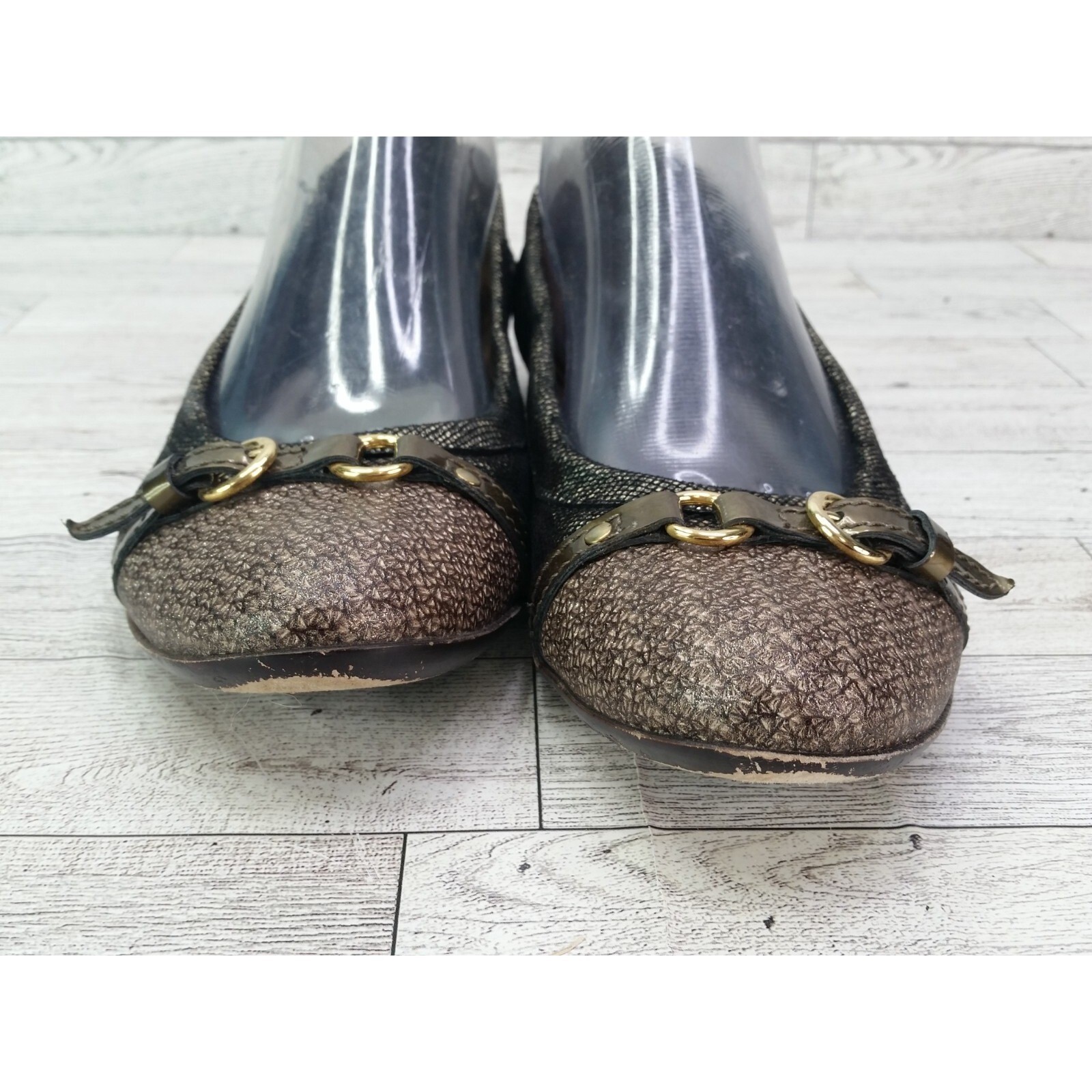 Women’s AGL Monika Flats Leather Cap Toe Flats Shoes Size 38.5 US 8.5 Shimmering