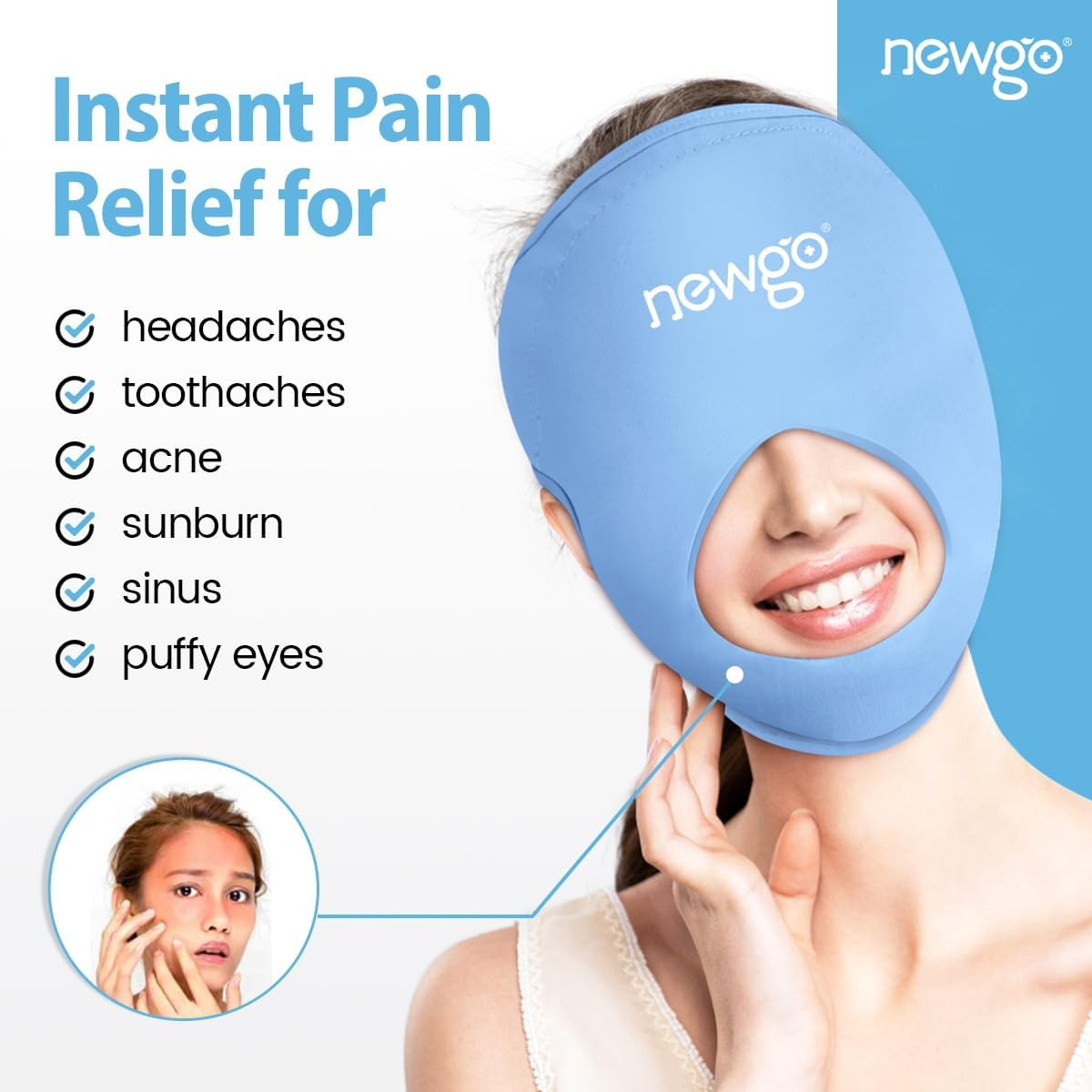 Ice Pack Face Ice Mask for Puffy Eyes, Cooling Face Mask Reusable with Thick Gel