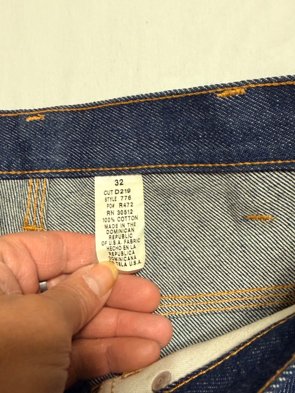 Ben Davis Carpenter Jeans 32X31 STYLE 776 DARK BLUE DISTRESSED FLAW