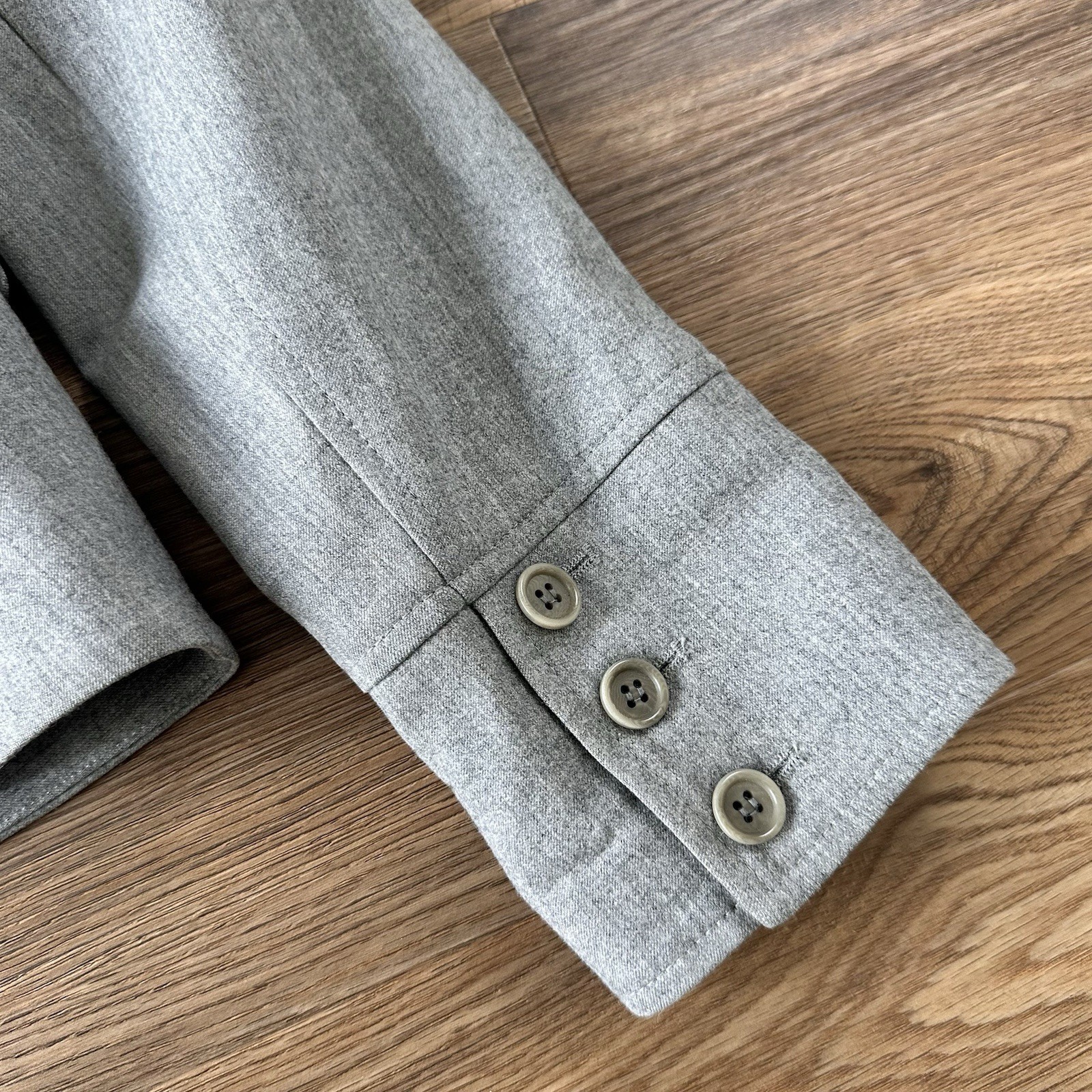 Theory Womens Utility Blazer Jacket Wool Blend Gray Womens 8 Military Button