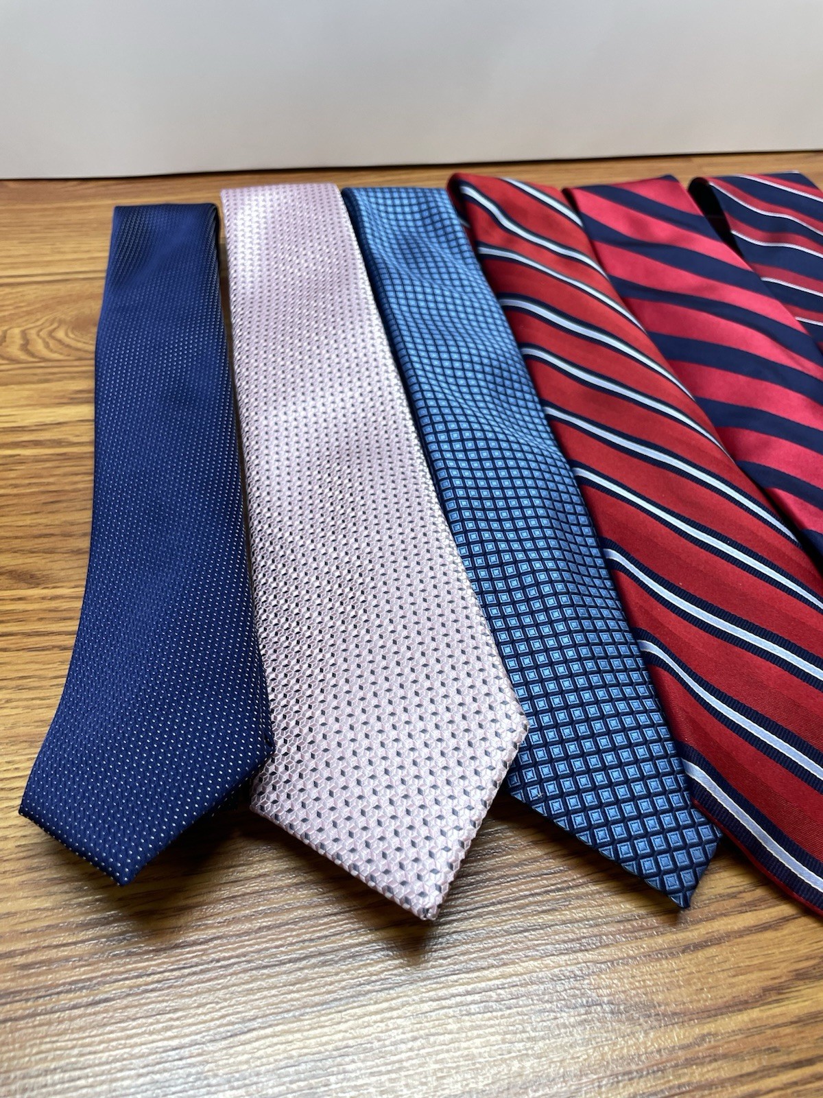 Michael Kors Calvin Klein Tommy Hilfiger Tie Lot 6 Blue Pink Red Striped Classic