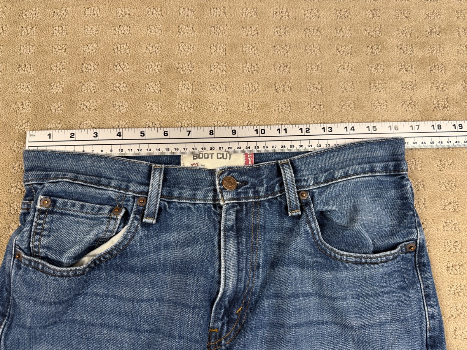 Men’s Levi’s 527 Bootcut Western Red Tab Blue Jeans Patchless 32×28 #1096