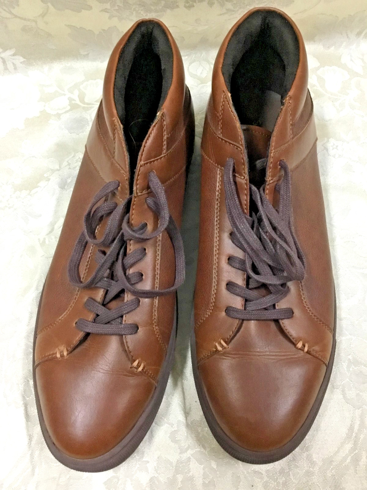 brown mid-top shoe 12 casuel work school lace oxford chukka boot sneaker comfort