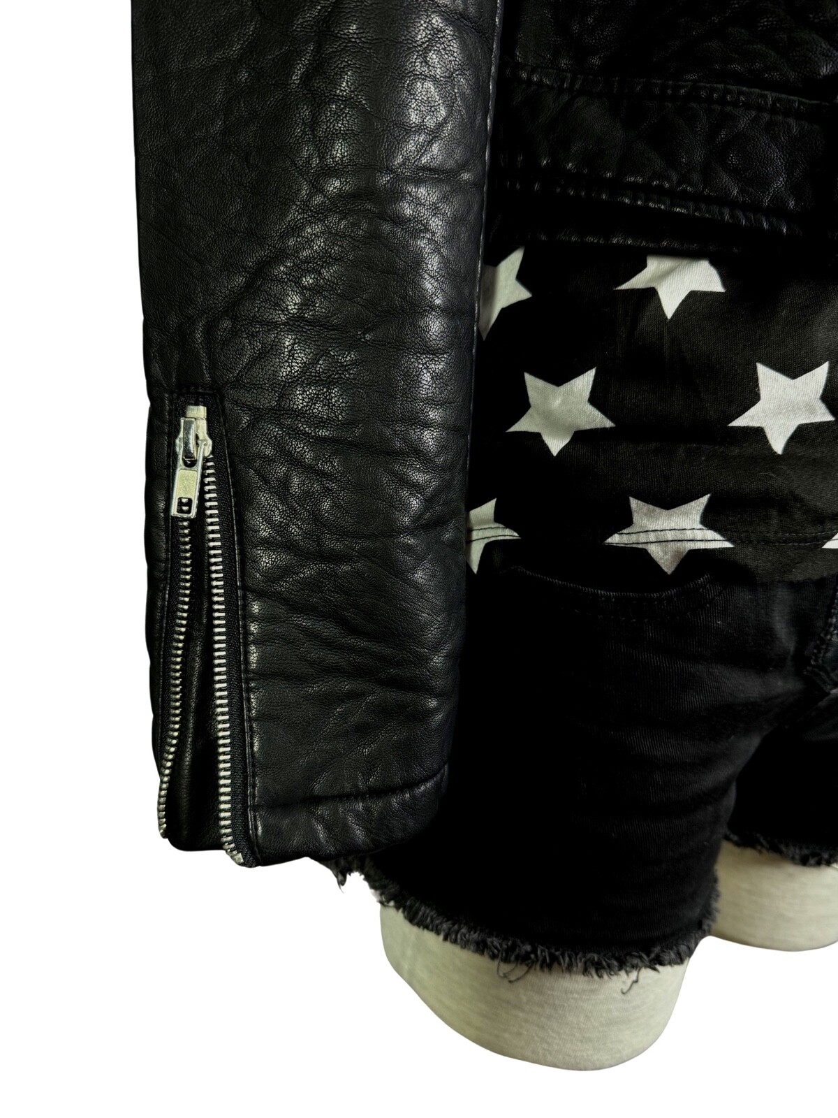 Nasty Gal Atomic Vegan Leather Moto Punk Metal Biker Rock Star Black Jacket