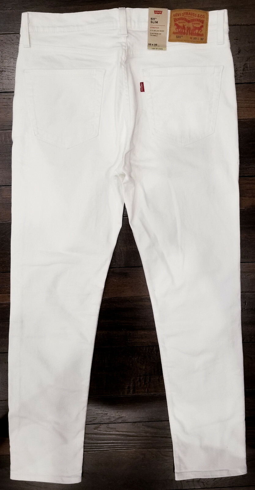 Men’s Levis Flex 511 Slim Stretch Jeans White-30, 31, 32, 33, 34, 36, 38– #1943