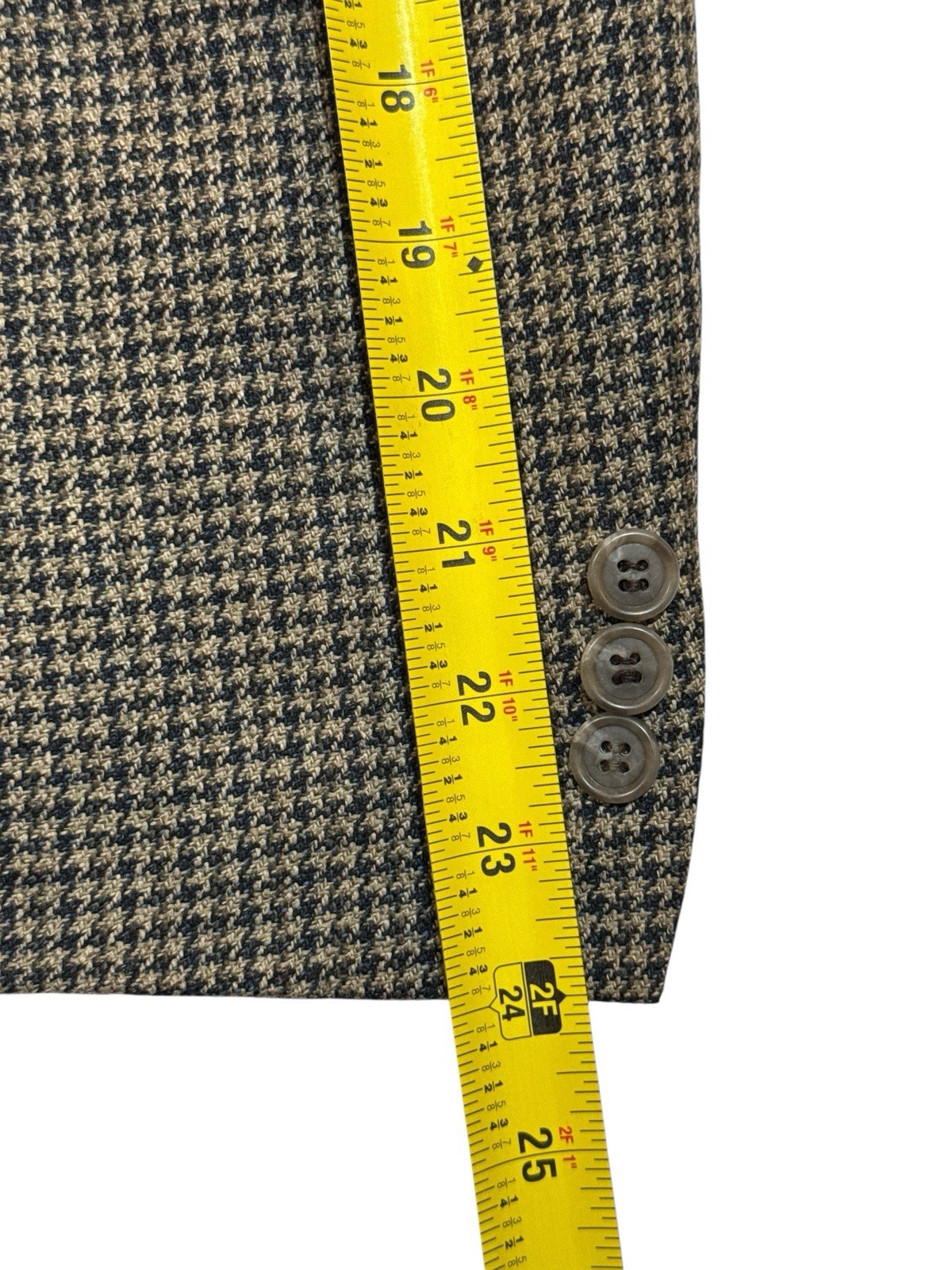 Deansgate 42R Silk Wool Houndstooth Sport Coat Tailors Row Single Vent