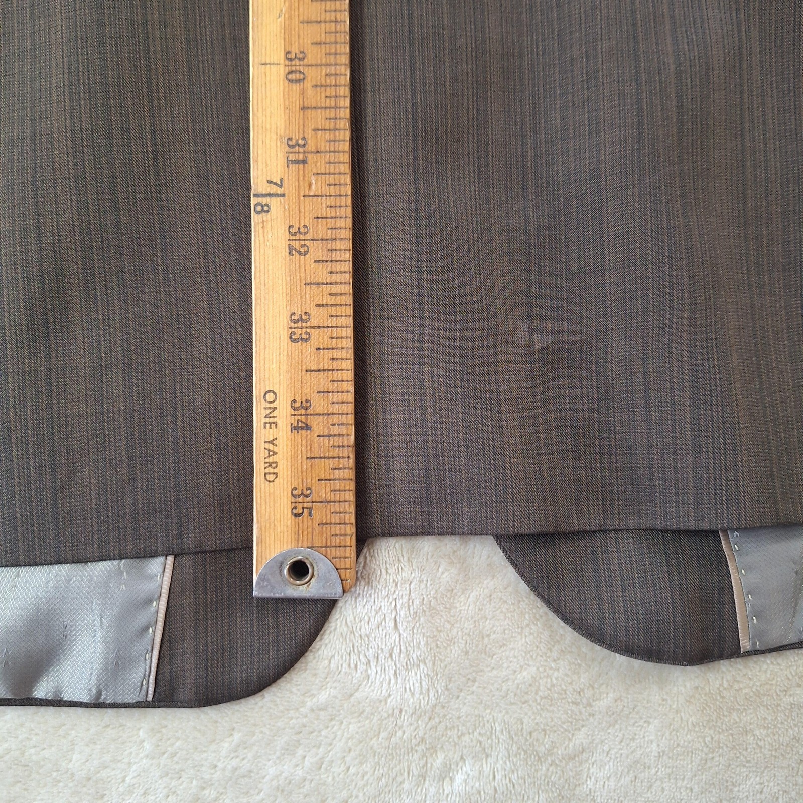 Lineage Suit Jacket Mens 48 Extra Long Brown Stripe Double Vent 3 Button Formal