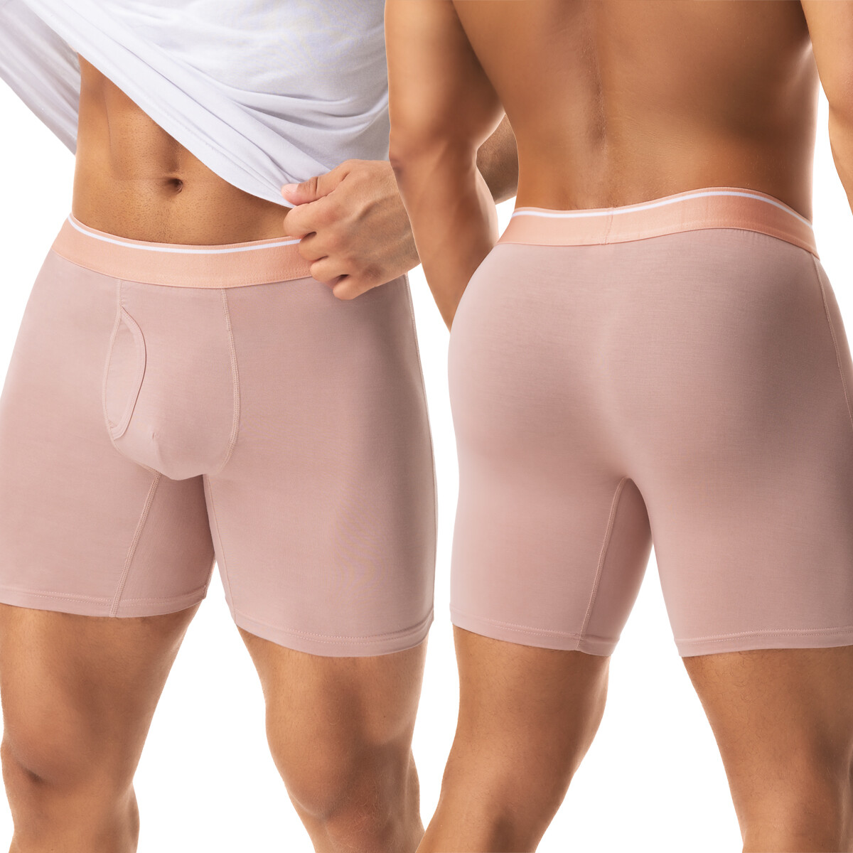 Men’s Bamboo Underwear Boxer Briefs 4 Pack Soft Long Leg Trunks Undies For Men