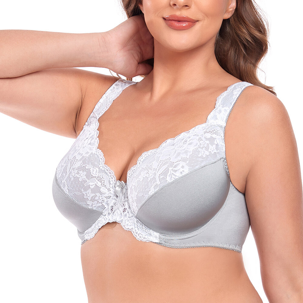 Underwire Full Coverage Bra Wide Straps Support Panel Plus Size 32-54C-F G H I J