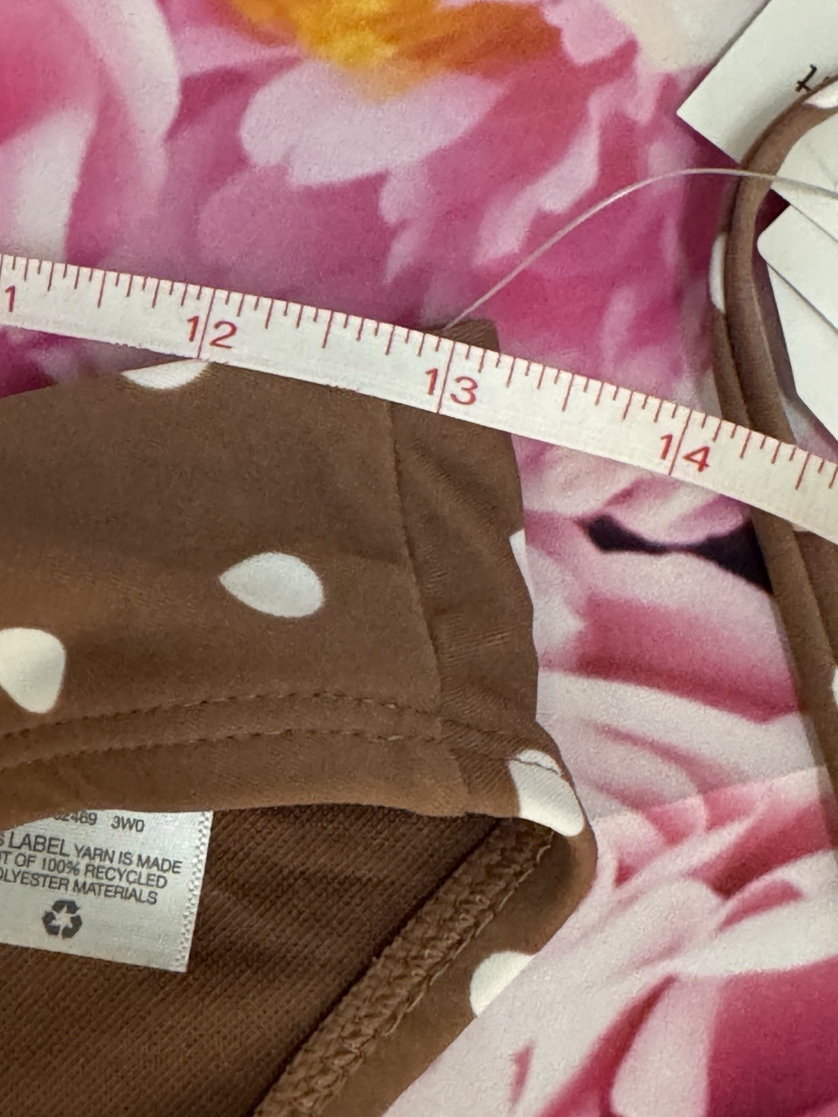 NWT Polka Dot Brown Two Piece Bikini Set Size Medium Swim Suit Swimwear
