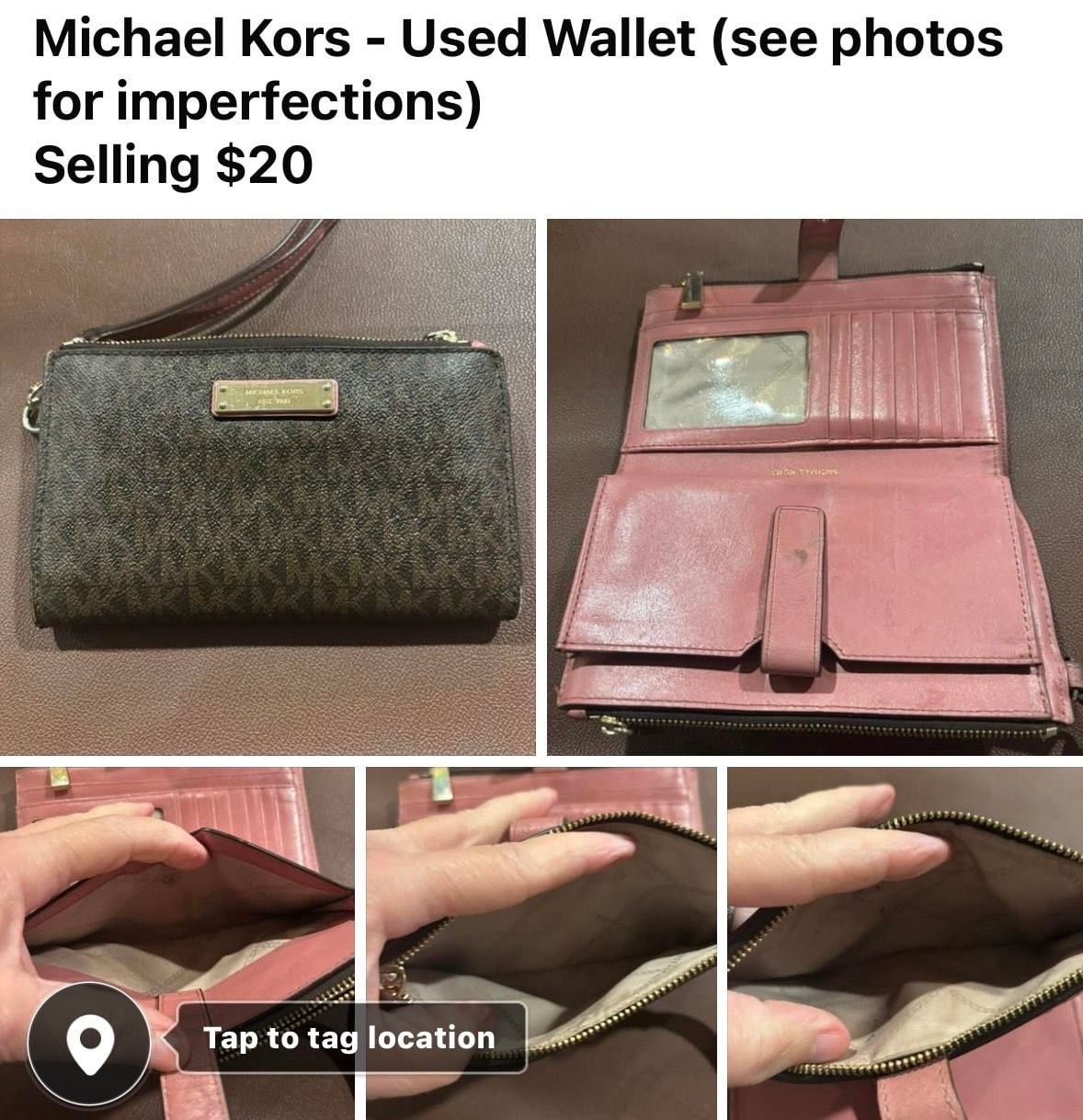 Michael Kors Jet Set Signature Logo Double Zip Smartphone Wristlet Wallet