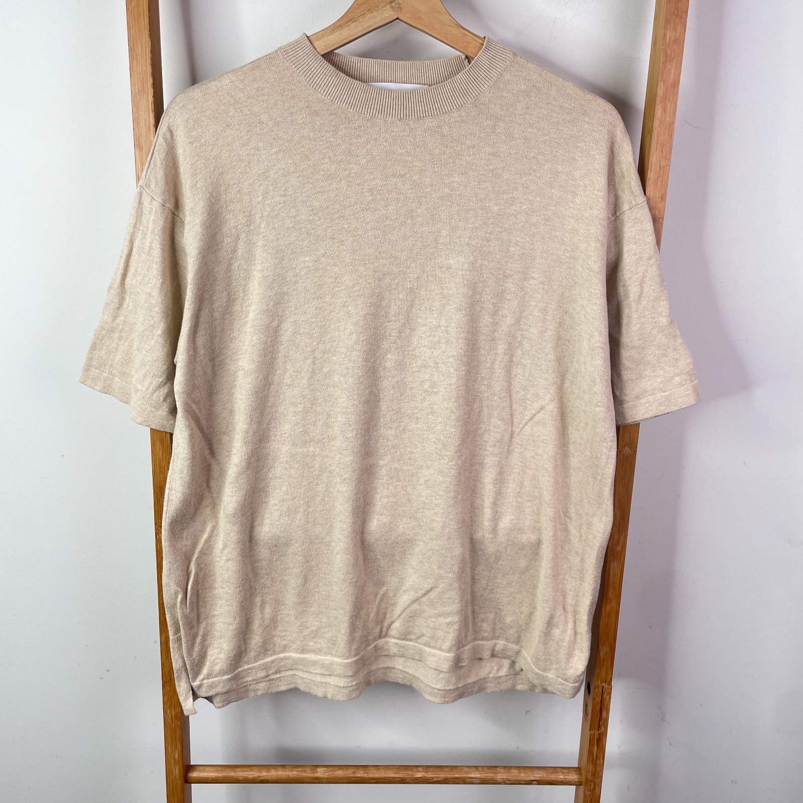 Assembly Label Jumper Mens Extra Small Brown Knit Cashmere Blend Crew Neck