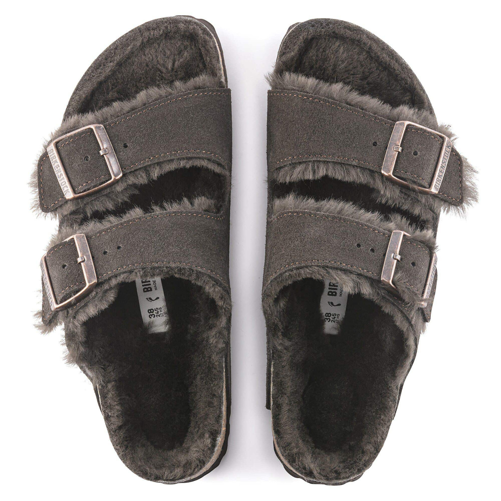 Birkenstock Arizona Shearling Suede Leather Sandals Unisex Shoes Sizes 6–9