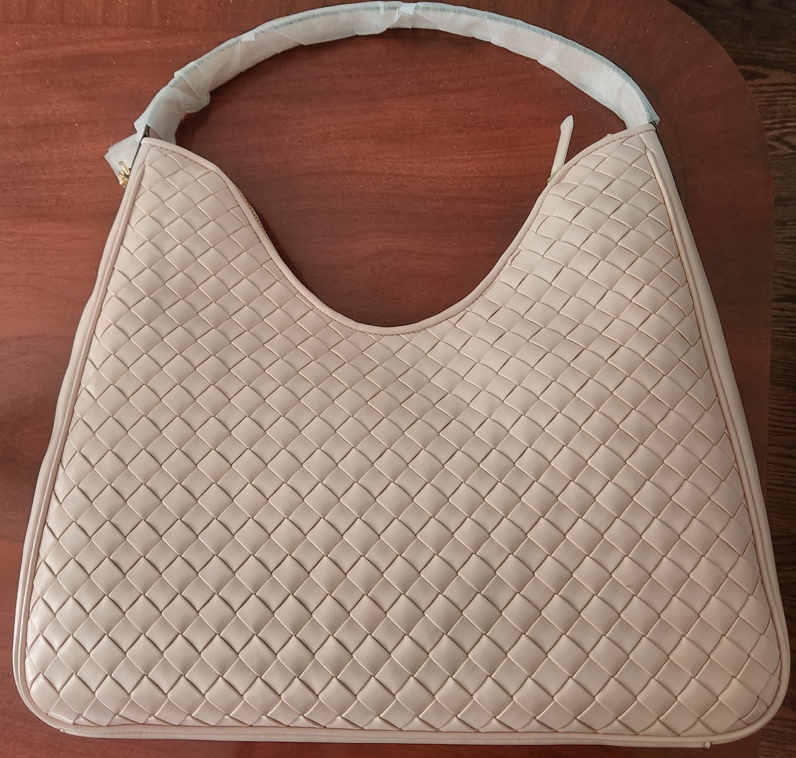 Pink Michael Kors Outlet Nayla Medium Woven Shoulder Bag – Rose Poudre