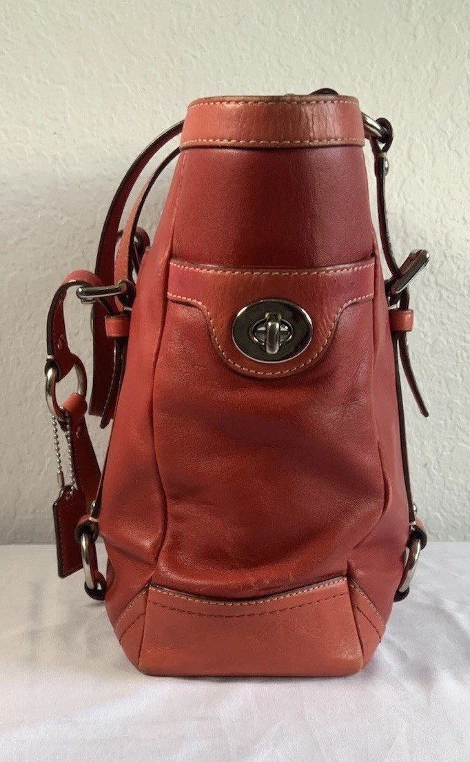 Coach Vintage 2008 Gallery Tote Bag Red Leather Shoulder Purse F11524 Y2K