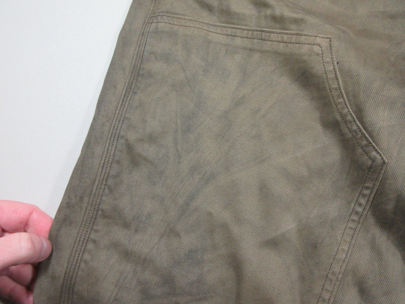 HUDSON mens brown distressed stained buttonfly Hunter work pant 34×32 NWT