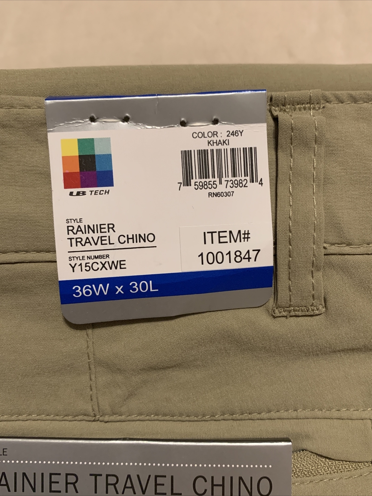UB Tech Men’s Rainier Lightweight Comfort Travel Chino Pants 40 42 44 x 30 32