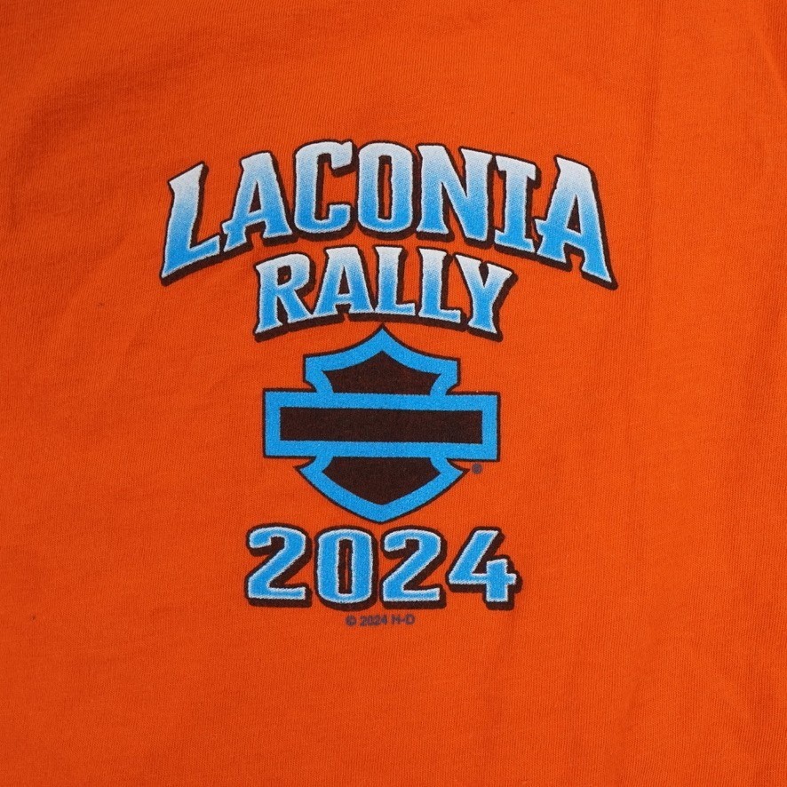 Harley Davidson Sleeveless Shirt Mens XL Orange Laconia Rally 2024 Biker Moto