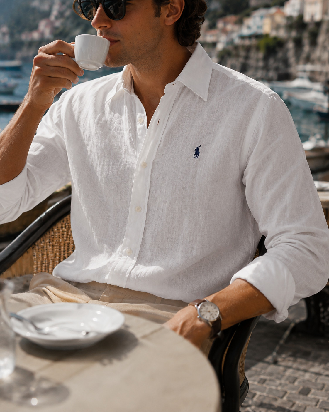 NWT Polo Ralph Lauren Men’s Classic-Fit 100% Linen Shirt Longsleeve WHITE Size M