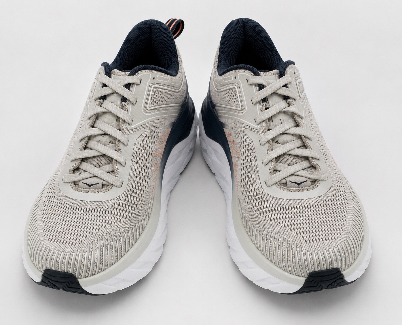 HOKA ONE ONE Bondi 7 Women’s Running Shoes Gray Peach US 8.5 EU 40 2/3