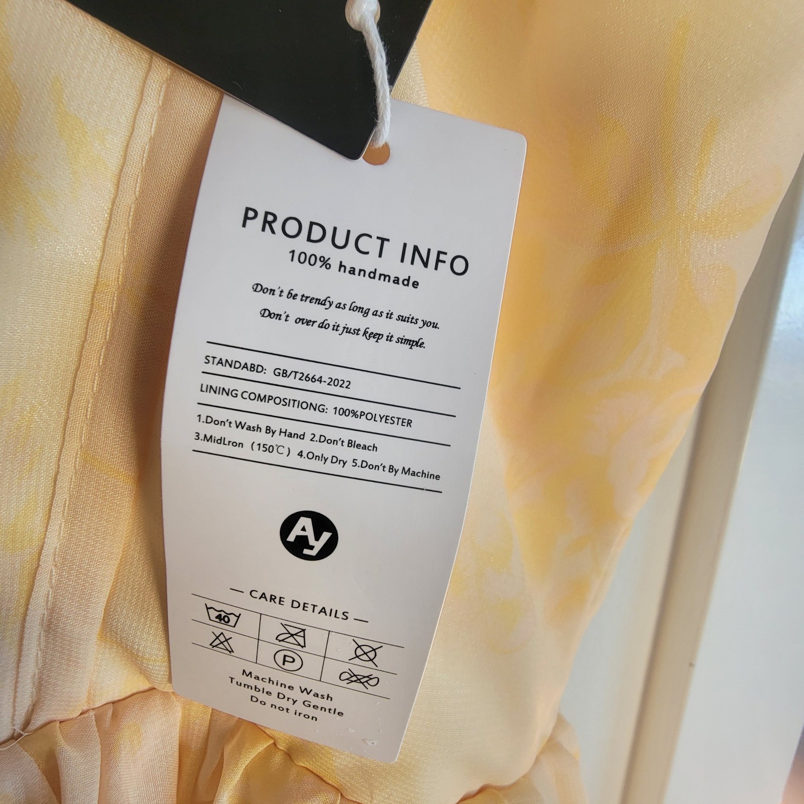 Ao Yan Butter Yellow Tiered Ruffled Maxi Formal Dress Prom Gown NWT Size S