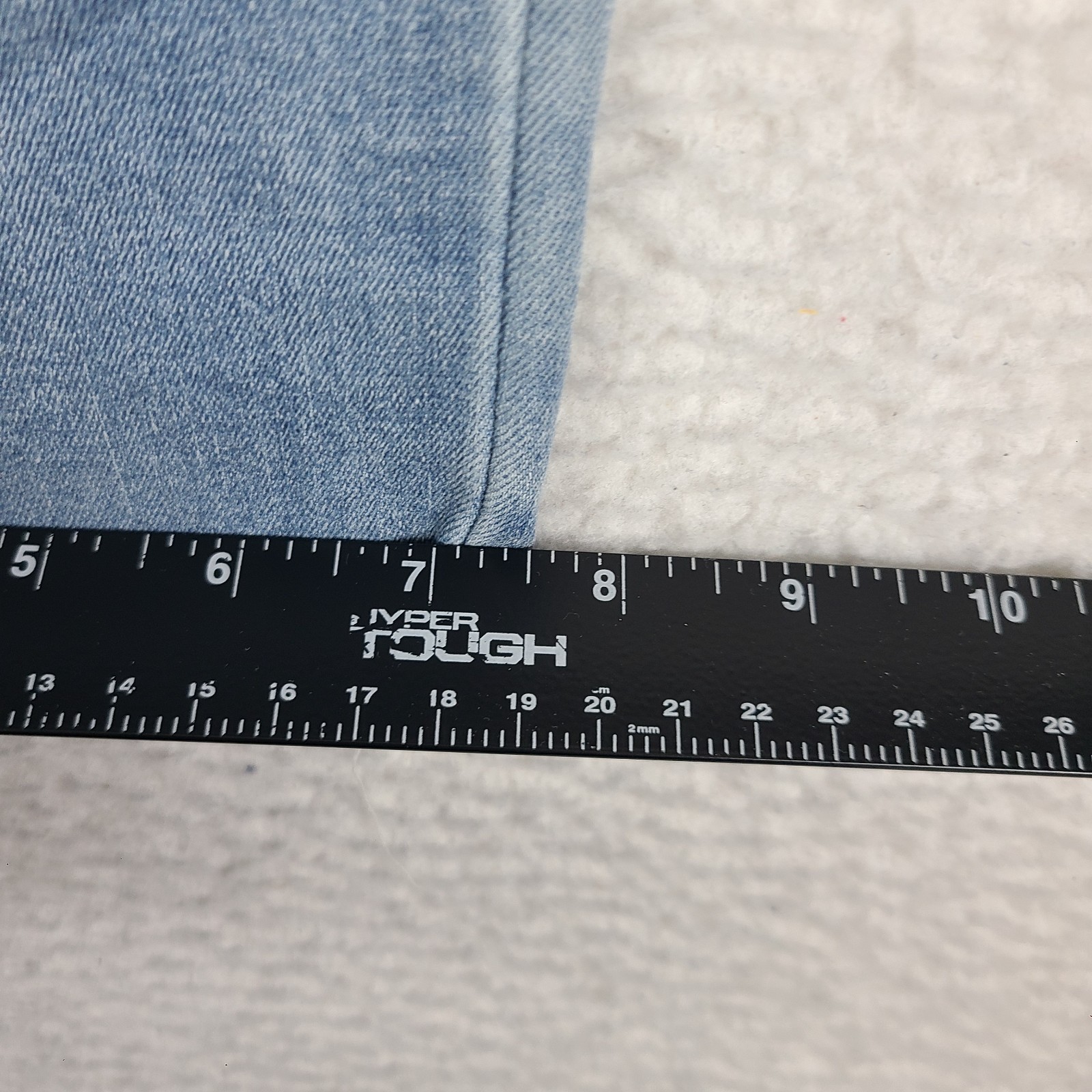 Democracy Jeans Womens 12 Blue Ab Technology Straight Leg Fray Light Wash Denim