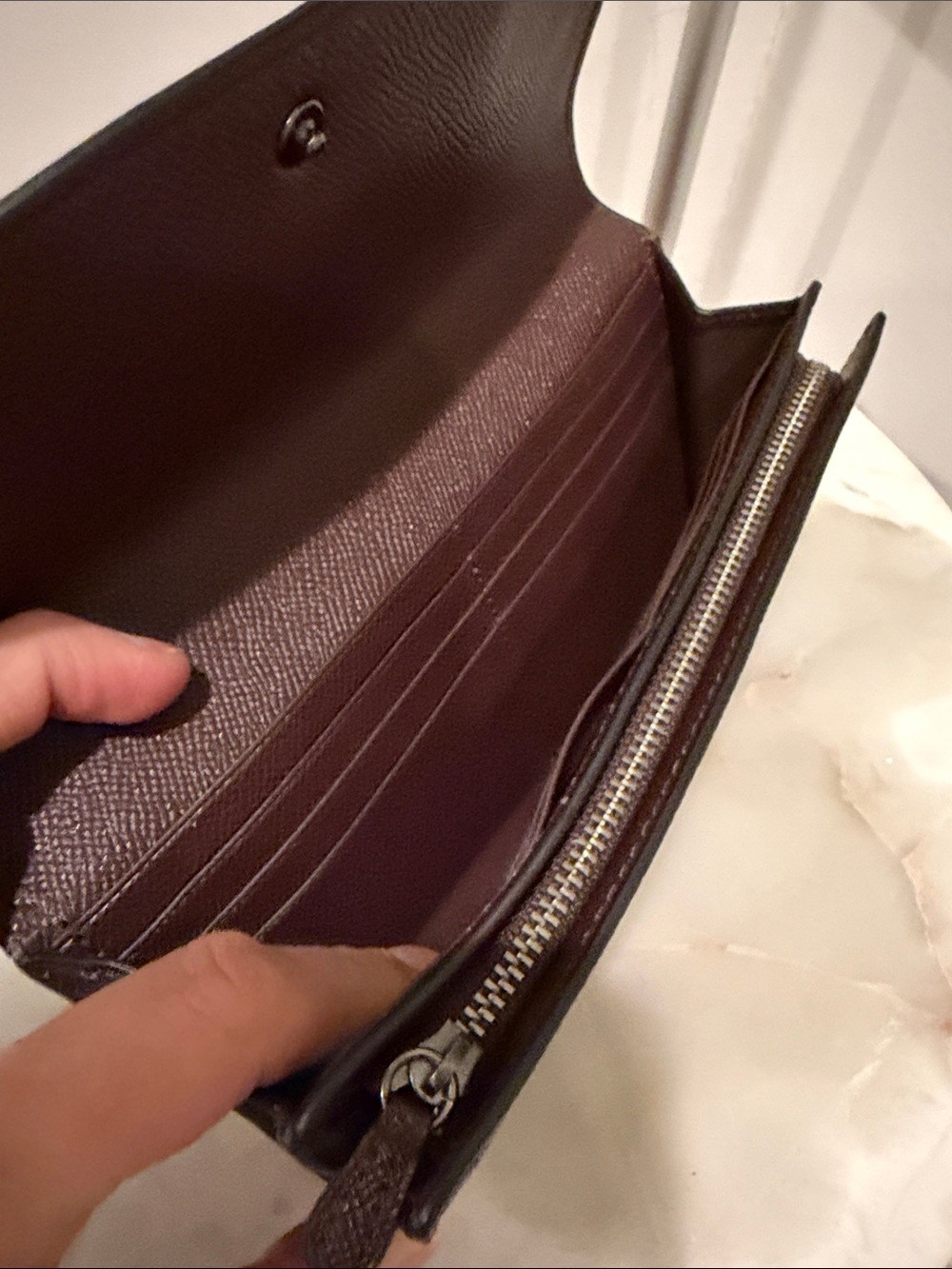 NWOT Coach Slim Envelope Wallet in Oxblood Crossgrain Leather
