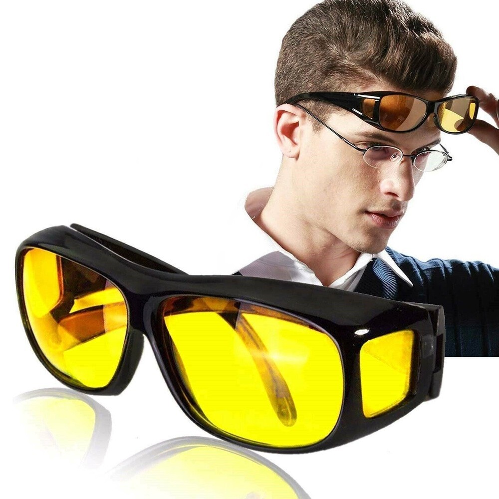 Night Driving Glasses HD Anti Glare Vision Polarized Yellow Lens Tinted Unisexs