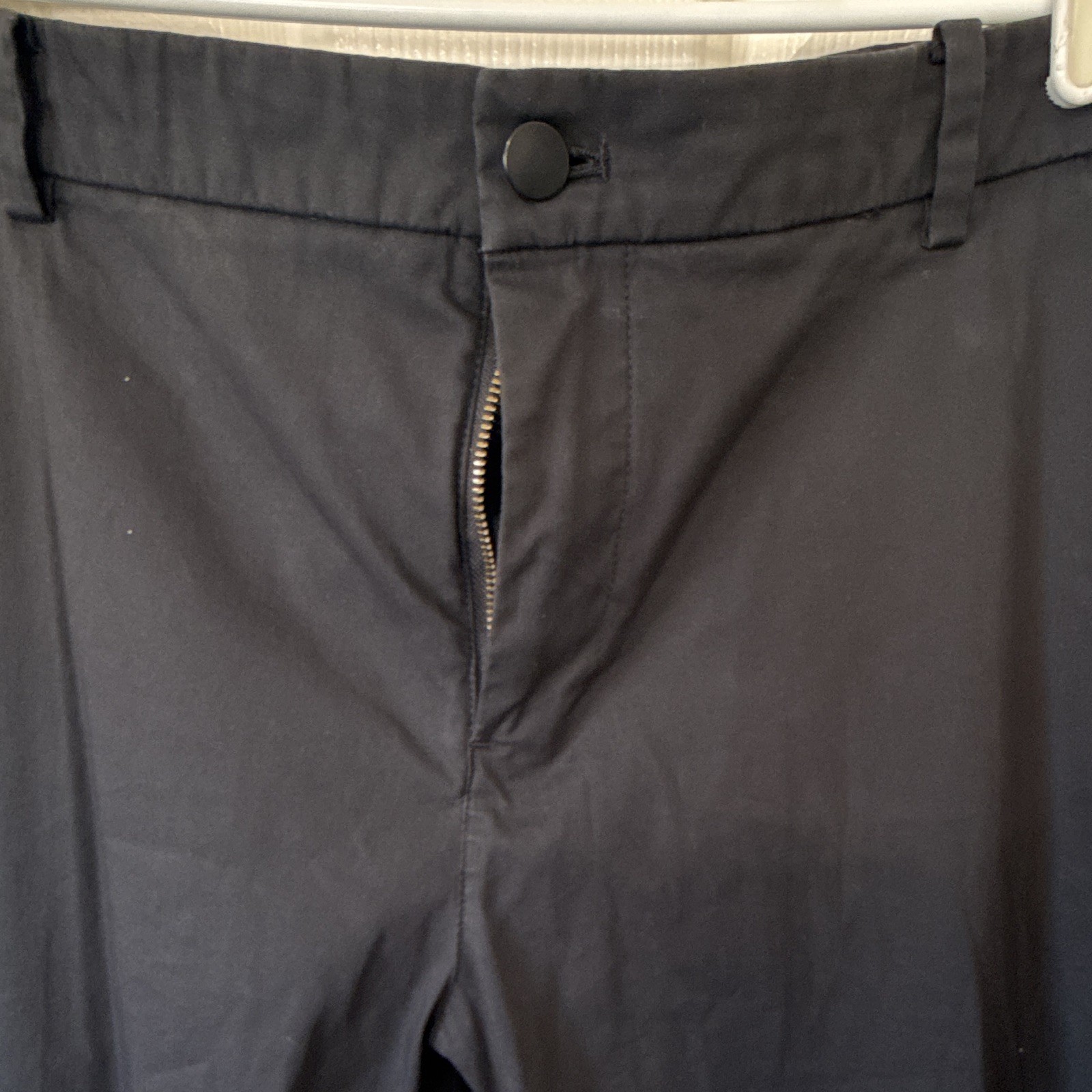 lululemon Men’s Pants Black Solid Flat Front Button Zip Closure Size 36