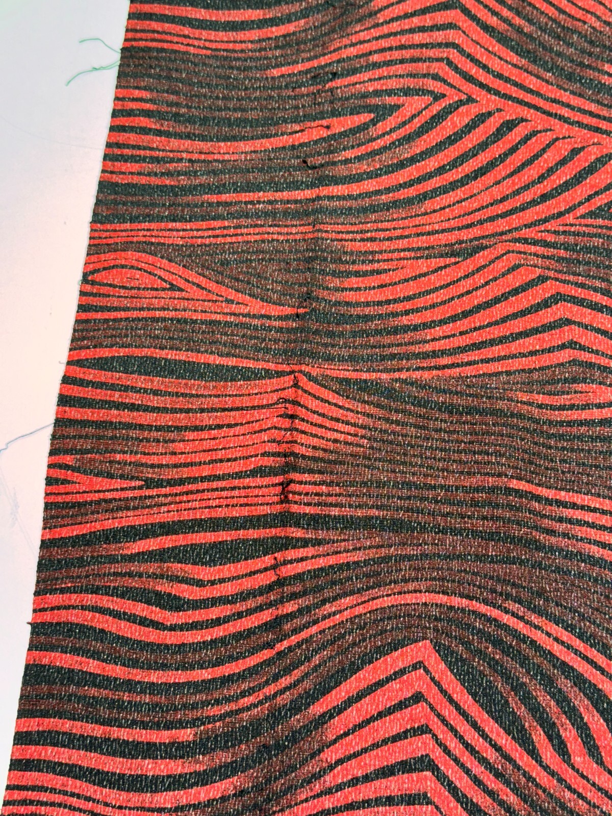 Japanese Vintage Kimono Fabric cloth Boro silk Red Black Tradition Dirt 57×7.4in