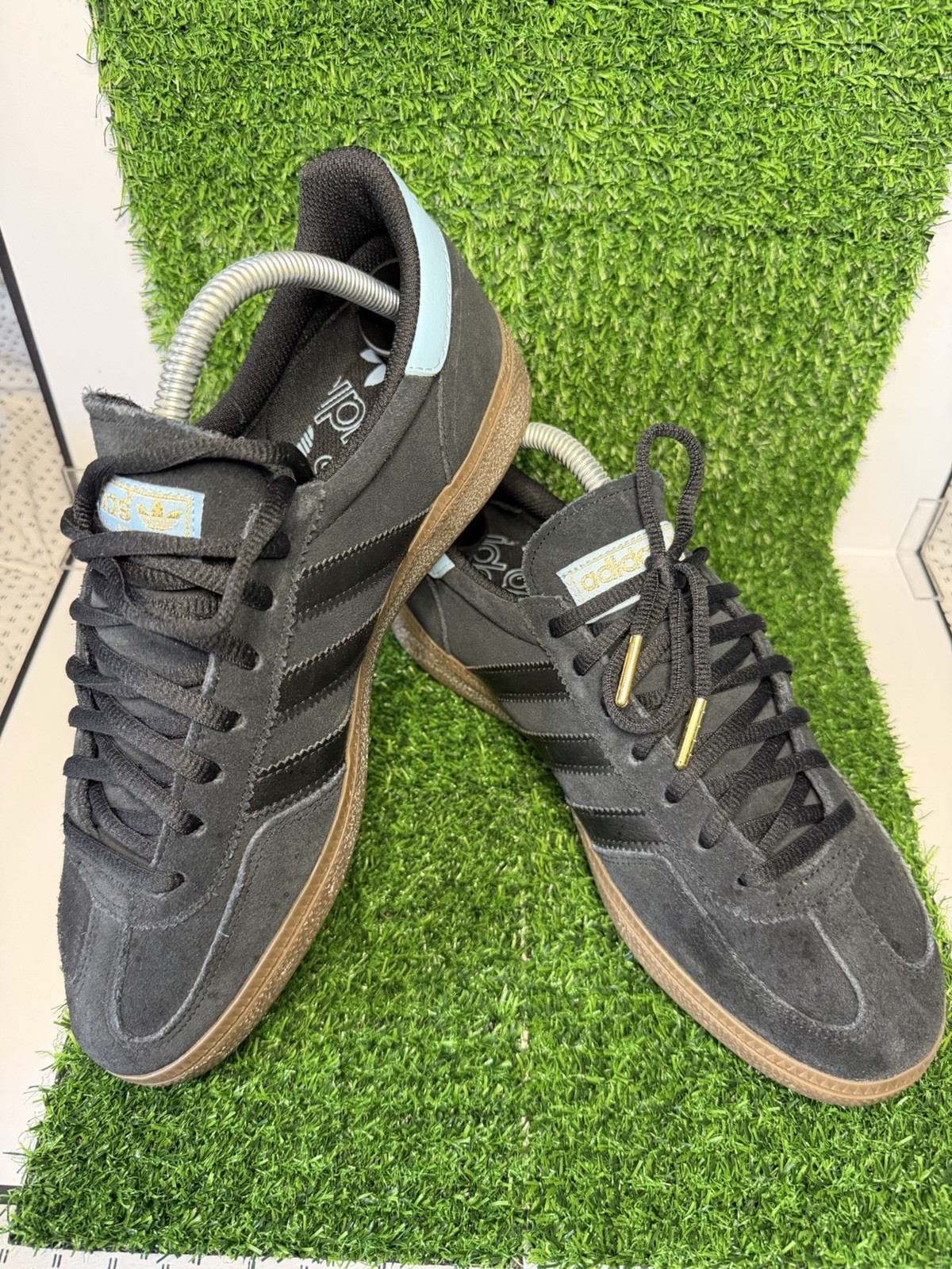 adidas Handball Spezial Low Top Suede Black/Blue/Gold Lace-Up GY5212 w/box