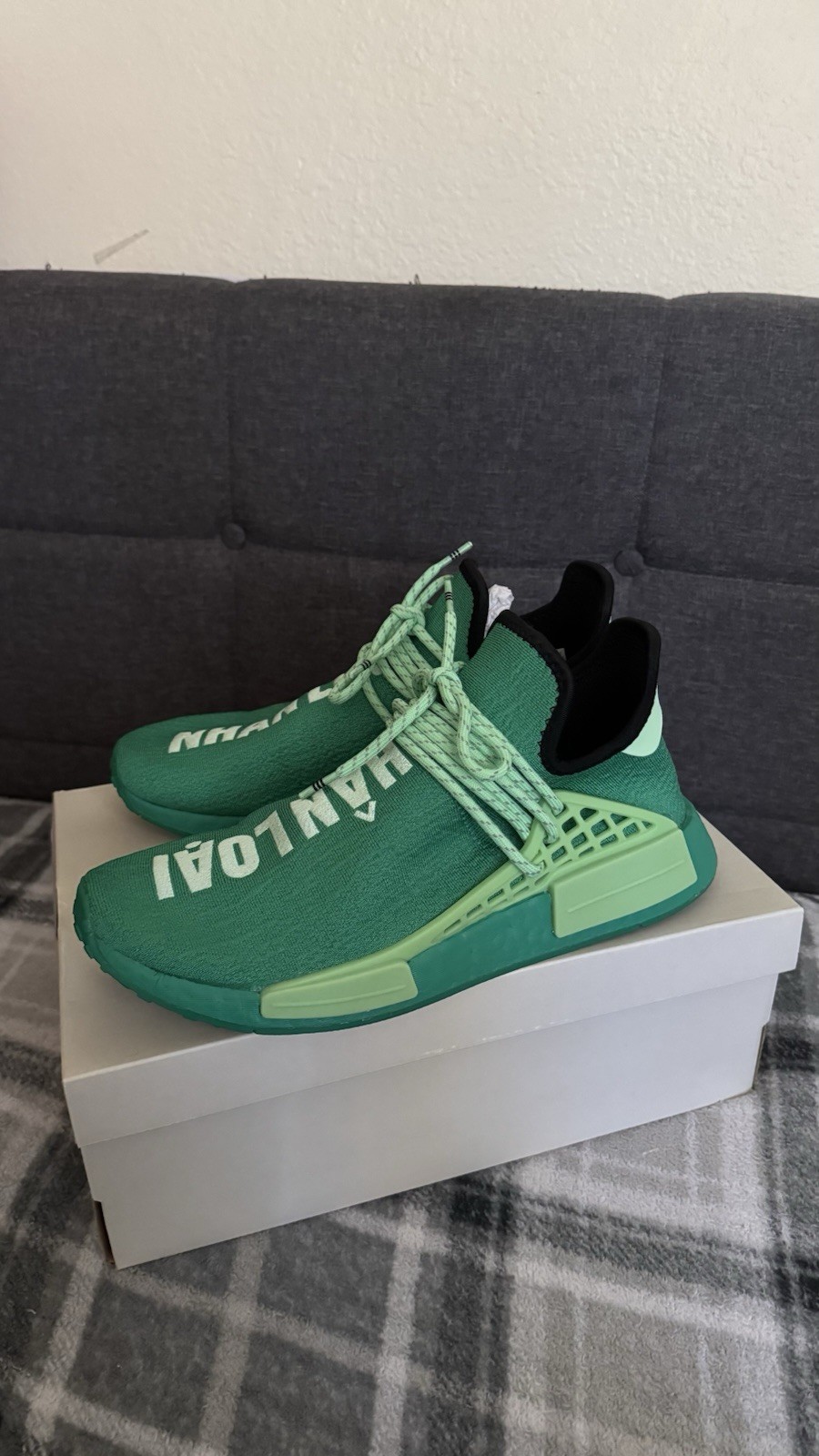 adidas Pharrell x NMD Hu Human Race Core Green Low Top Lace-Up GY0089 2020