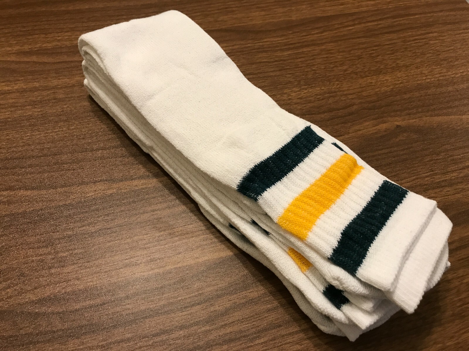 Yacht & Smith Cotton Tube Socks, Referee Style, Size 10-13 White W/Stripes
