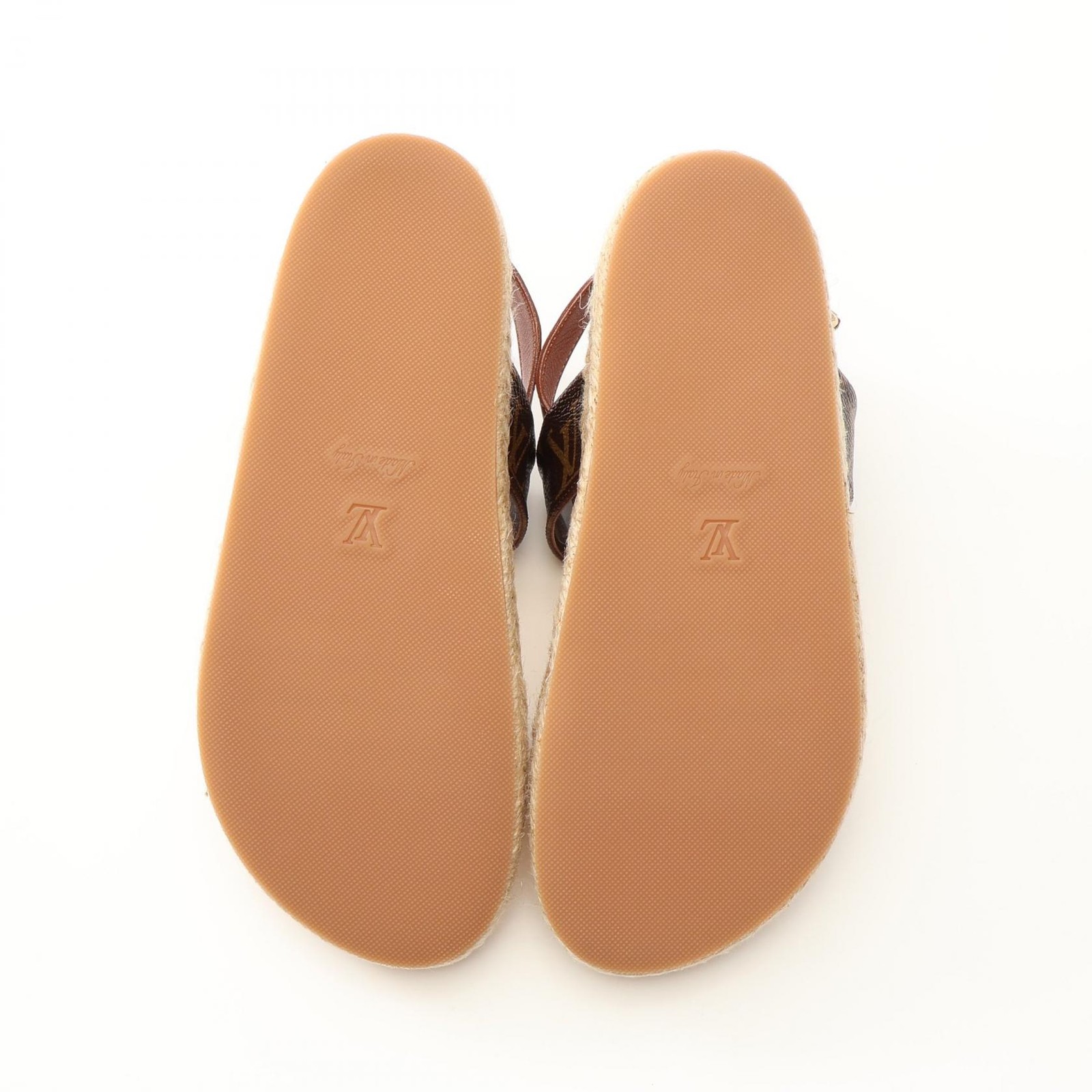 LOUIS VUITTON Odyssey Line Monogram Espadrilles Sandals canvas leather #35 1/2