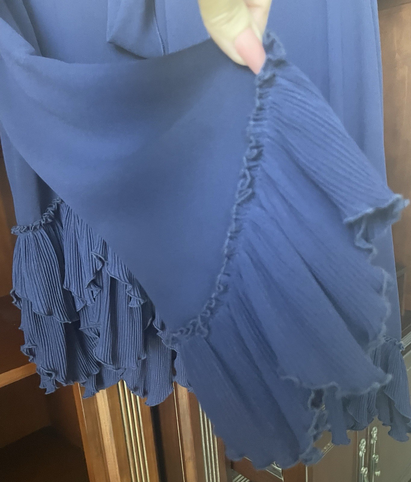 SEE BY CHLOE Pleated Chiffon Pussy Bow Blouse Top M