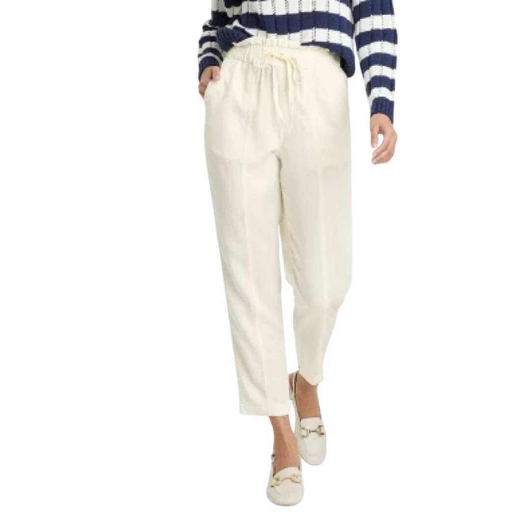 A New Day Women’s Cream Lyocell Paperbag Waist Jogger Pants Size S