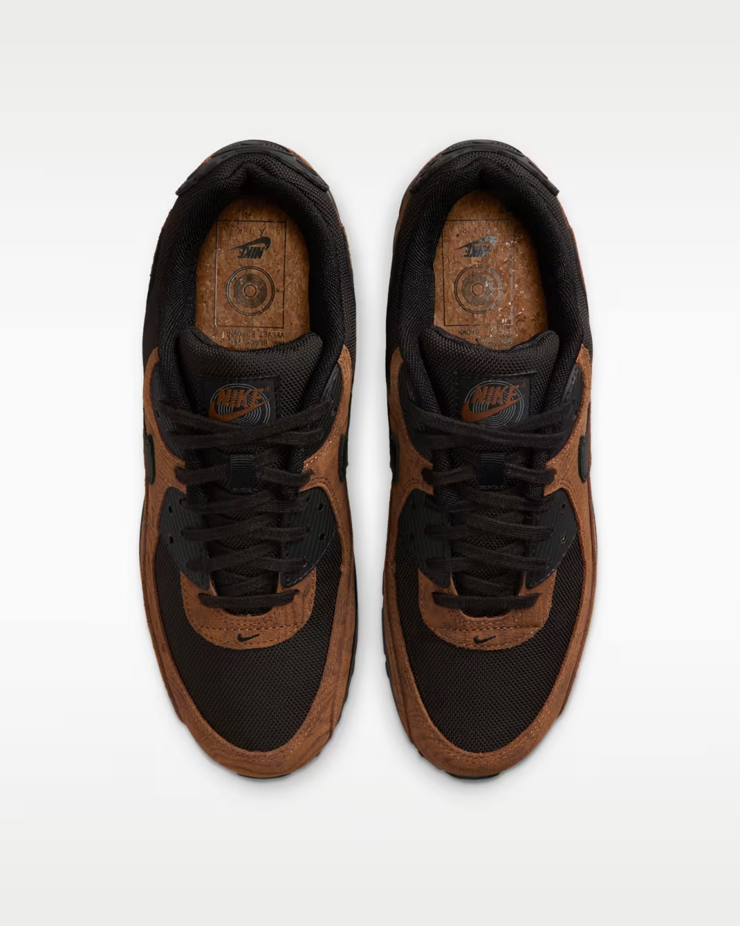 NIKE Air Max 90 Premium IQ0283 281 Light British Tan Velvet Brown Men Shoes