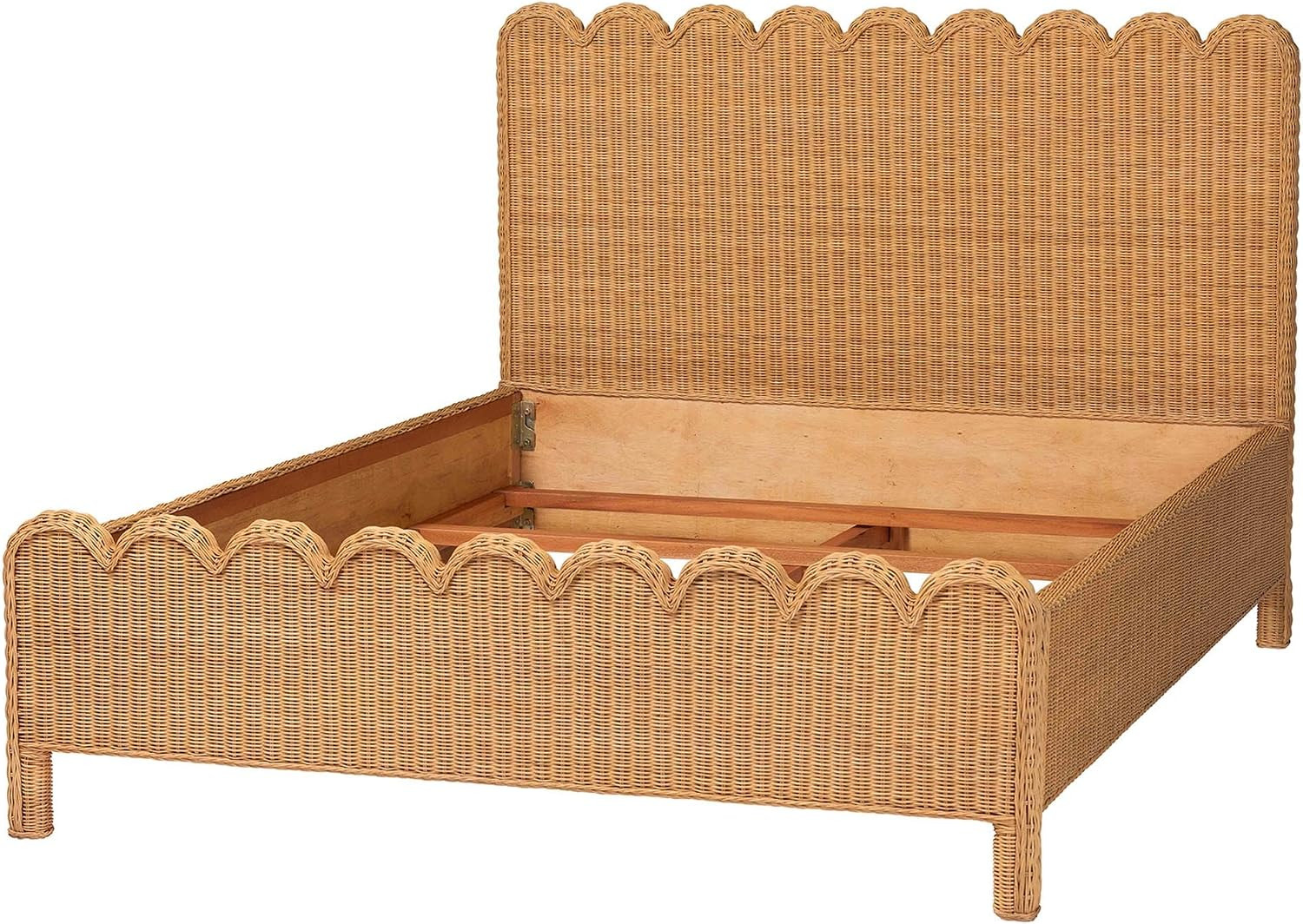 Maritza King Bed Frame – Handwoven Rattan with Boho Coastal Style