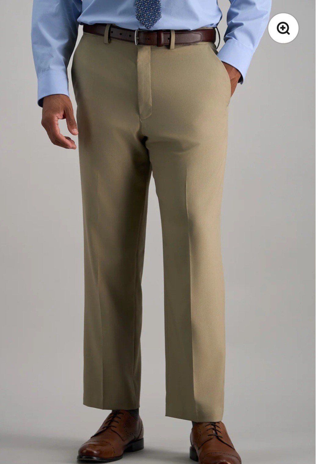 Haggar Premium Comfort Beige Dress Pants Mens 46W Big & Tall Straight Twill