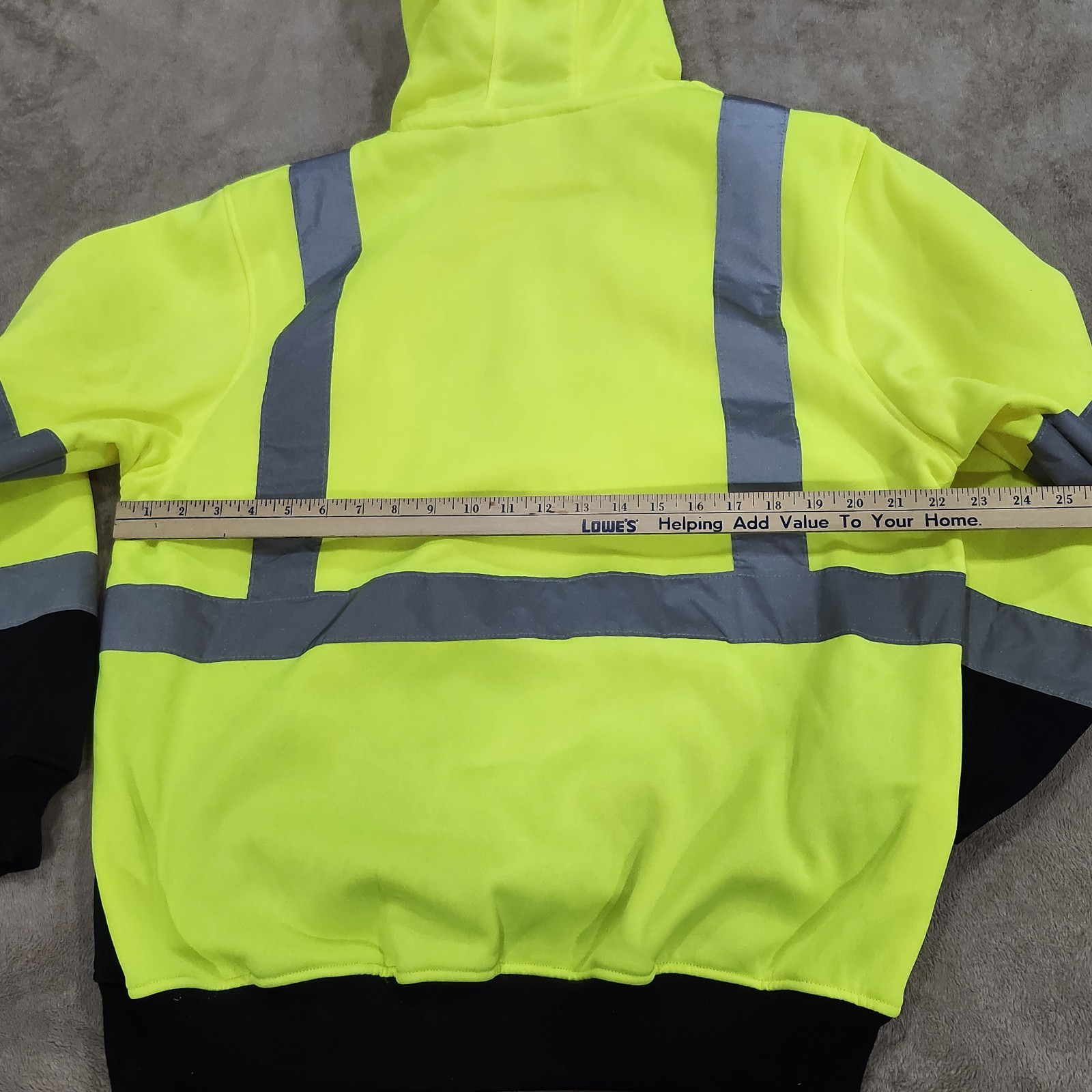 PIP HIGH VISIBILITY Lime Class 3 Pullover Safety Sweatshirt Hoodie Jacket Size M