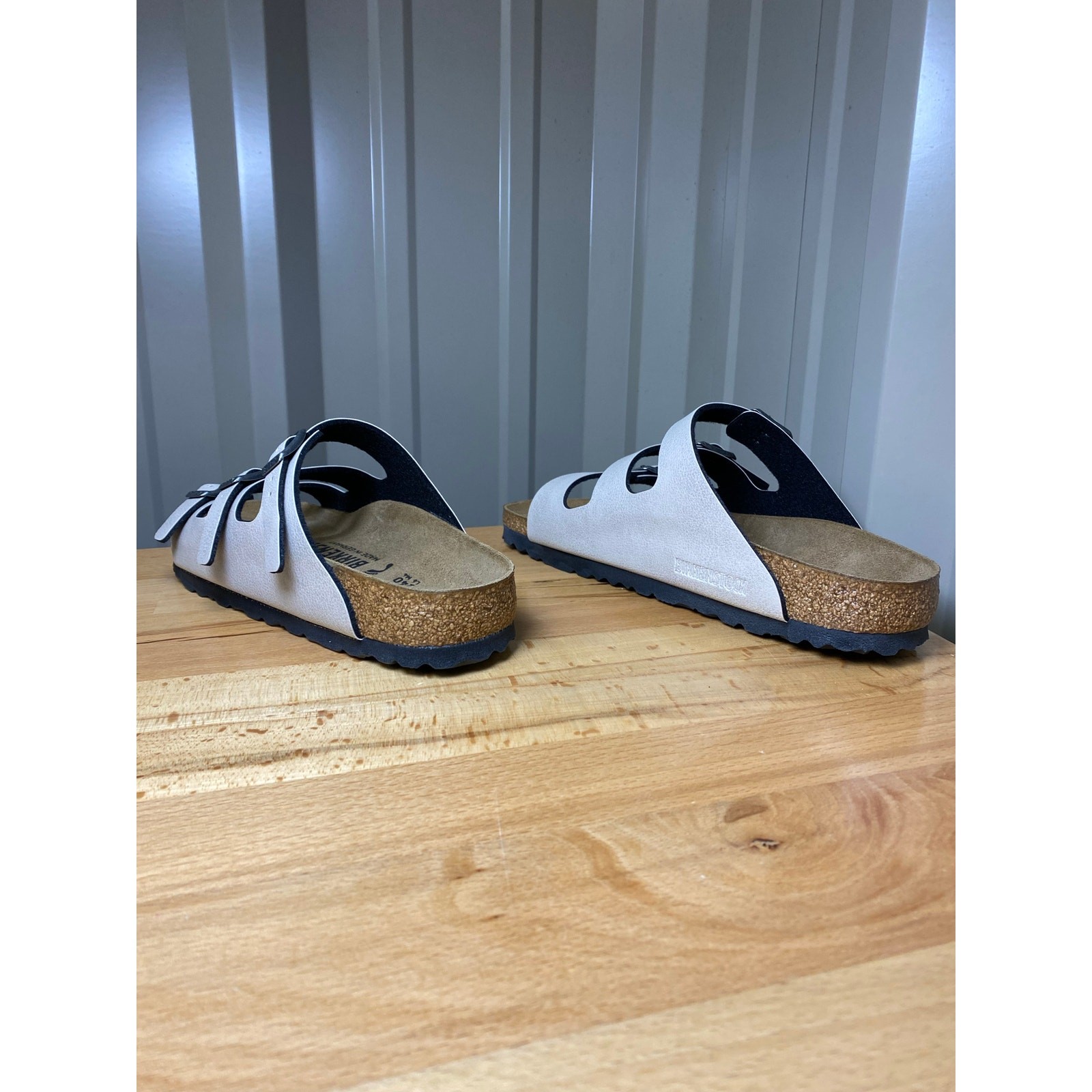 Birkenstock Florida Sandals Size 37/Women’s 6 Grey Leather New!