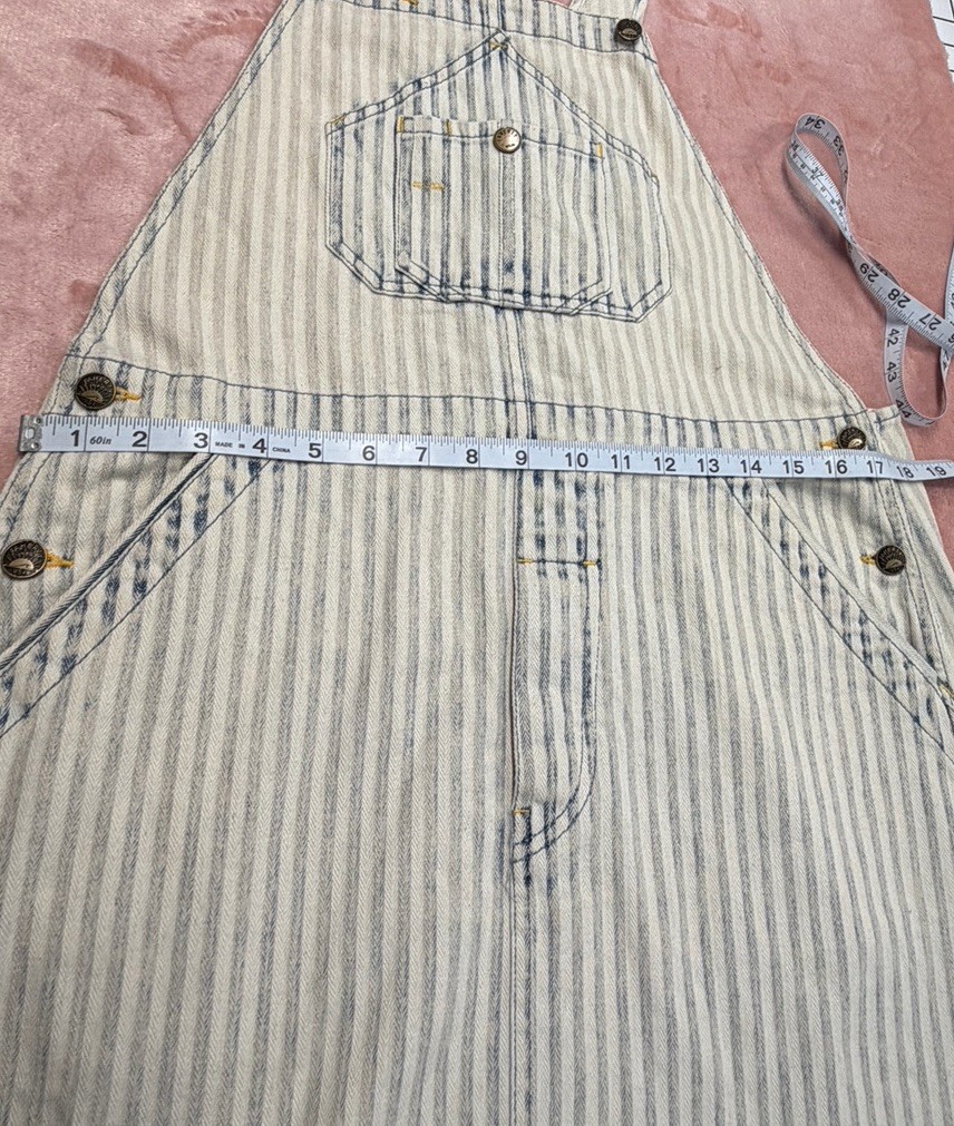 NWOT Faherty Skirt Overall M Topsail Skirtall Indigo Railroad Hickory Stripe Bib