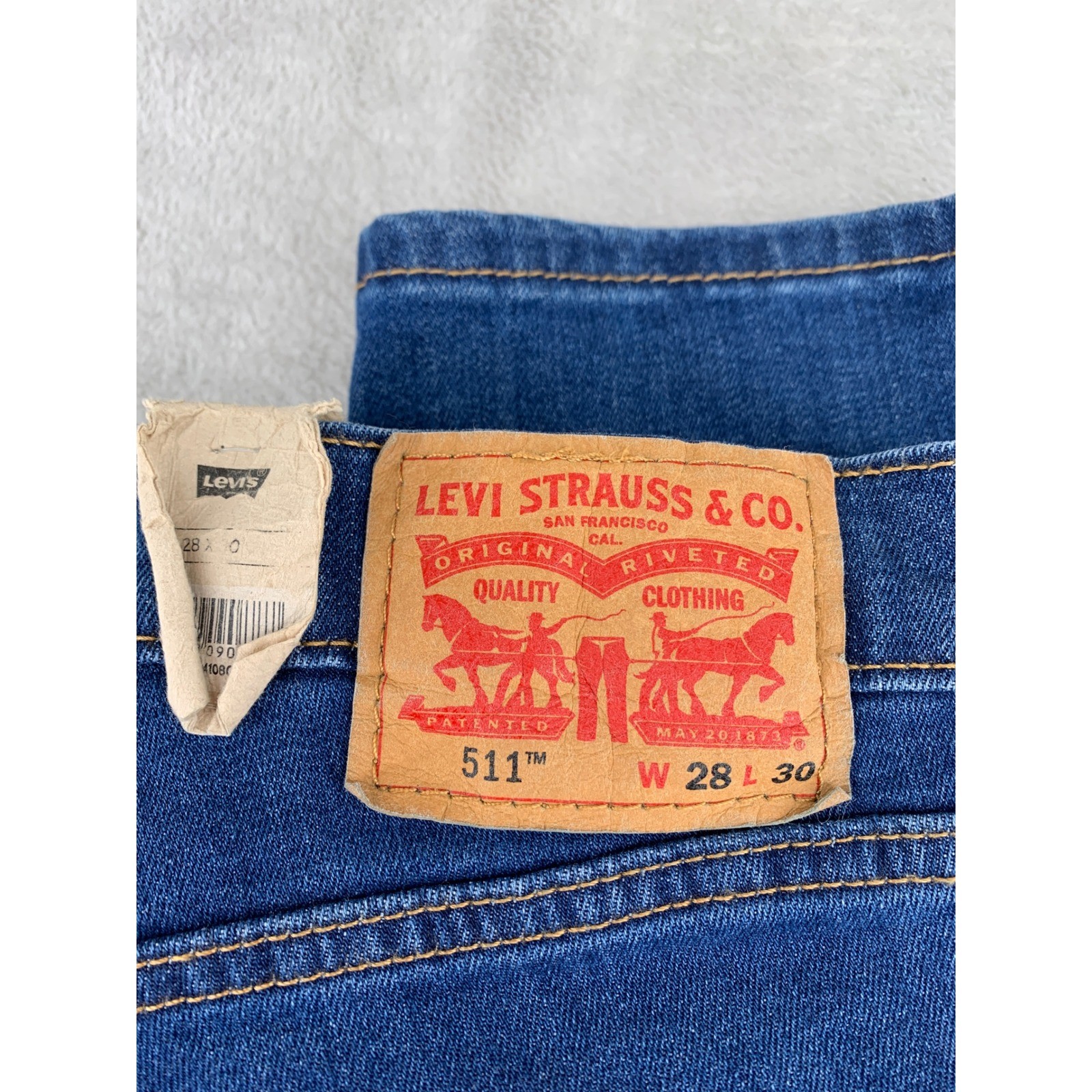 Levis 511 Jeans Mens 28×30 Blue Slim Fit Straight Medium Wash Denim Pants