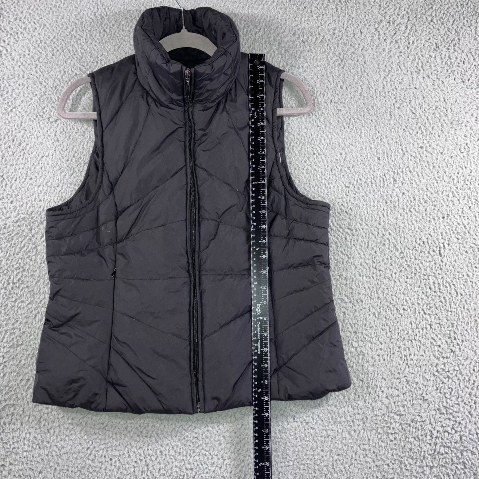 Kenneth Cole Reaction Puffer Vest Women Large Down Feather Quilted Zip Front