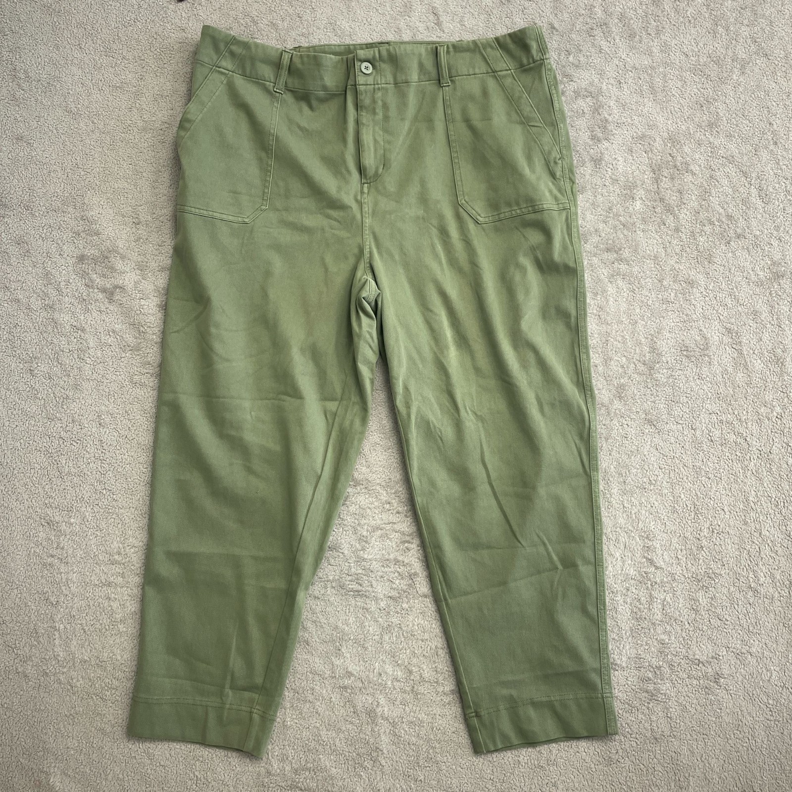 NWOT 32 Degree Cool Women’s Size XXL Green Twill Ankle Pants