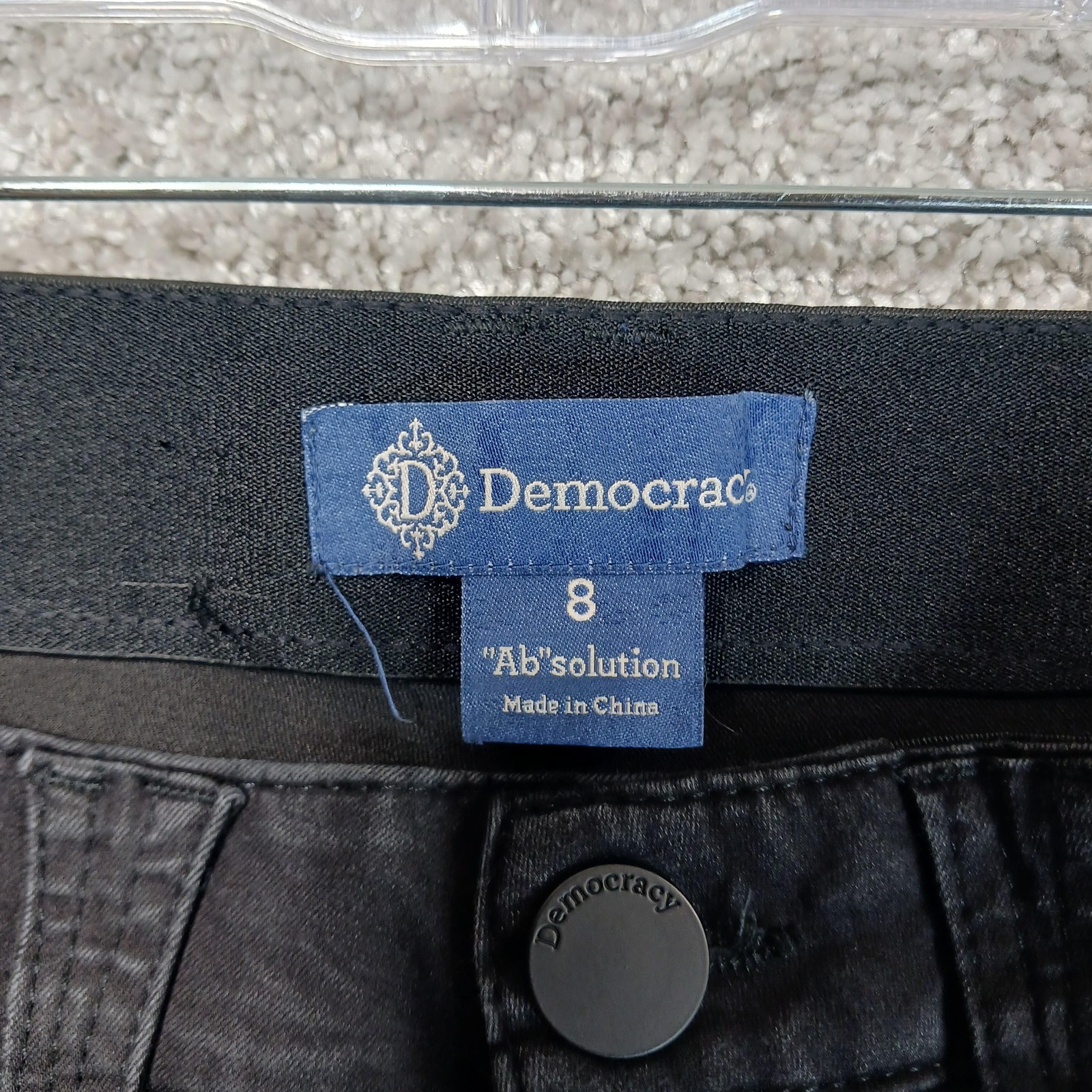 Democracy Absolution Jeans Womens 8 Black Wash Mid Rise Skinny Stretch 30×29