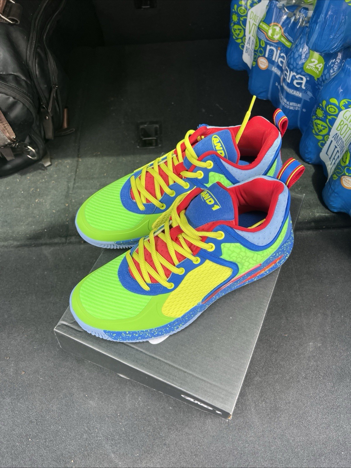 AND1 Delta TPR Green Blue Red Low Top Lace Up Athletic Sneakers sz 11