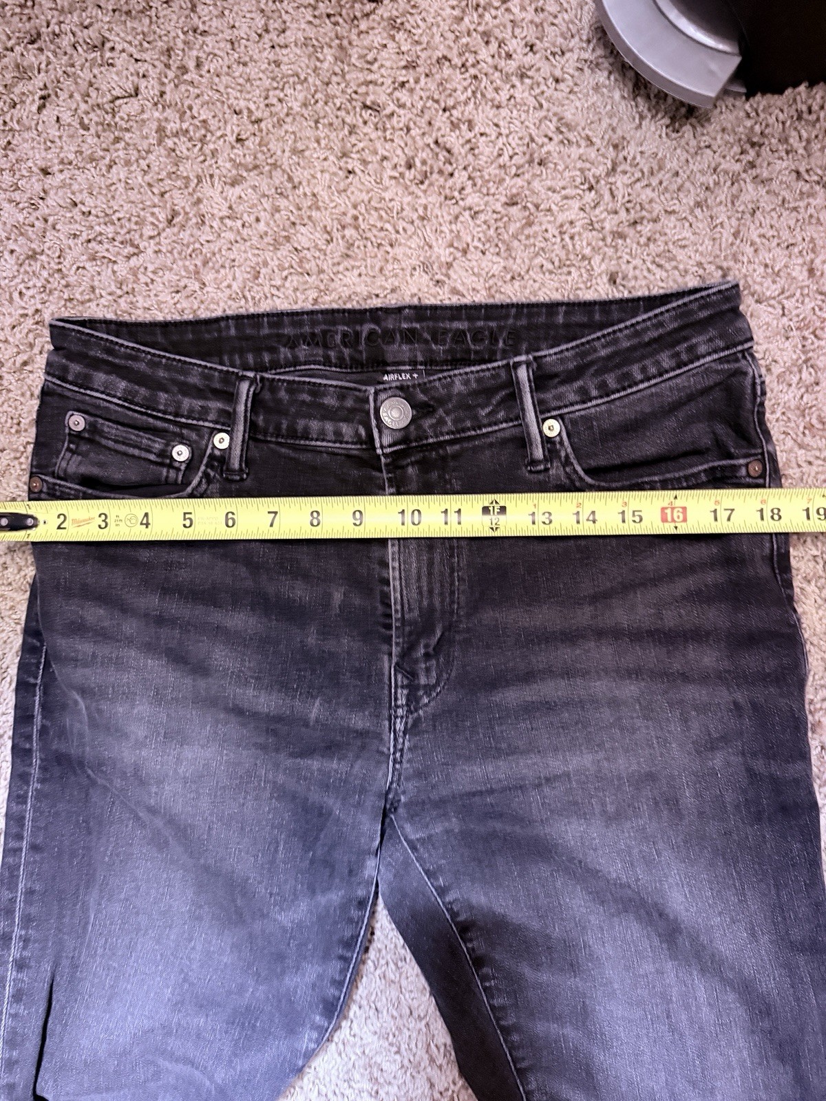 American Eagle AirFlex+ Black Skinny Slim Fit Denim Jeans 5-Pocket Men