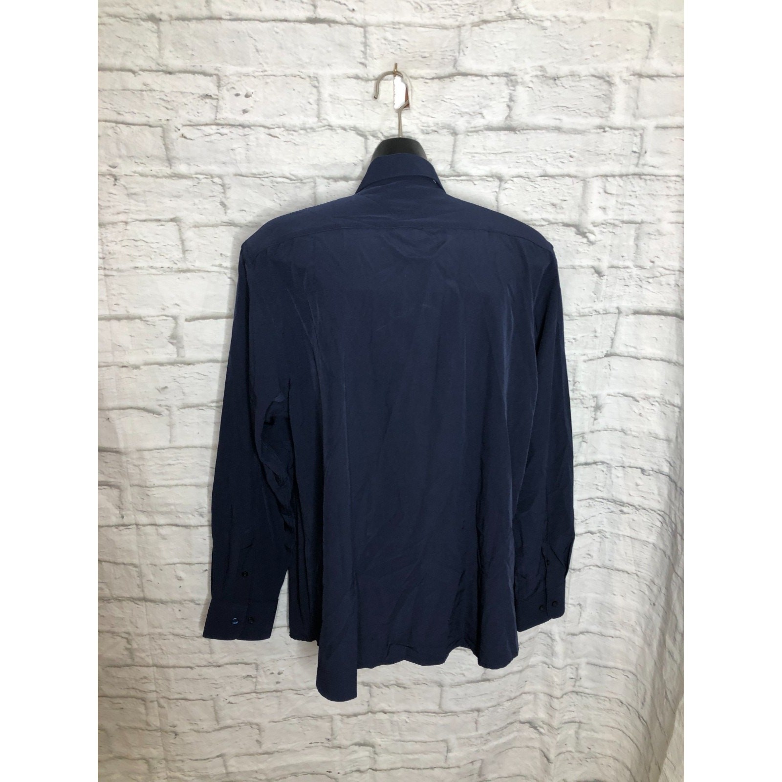 Nautica Men’s Blue Button Up Slim Fit Performance Super Shirt Size Large